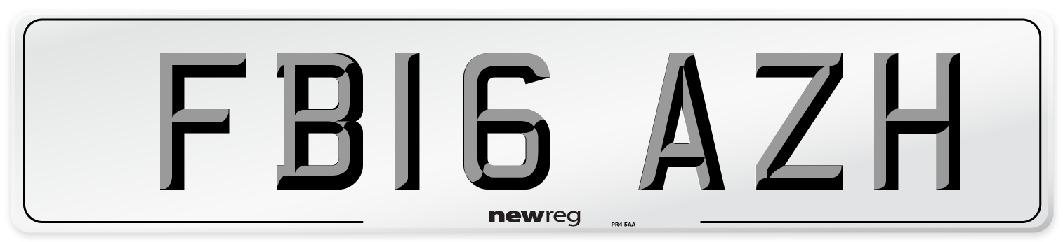 FB16 AZH Number Plate from New Reg
